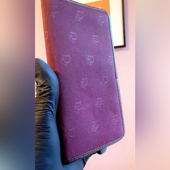 ✨ Christian Dior Burgundy Jacquard Wallet | France Made | Gold Logo–Authentic  ✨ main image 9